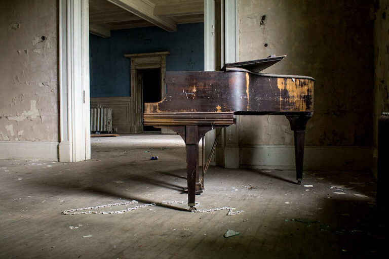 Vintage Piano in Abandoned Mansion